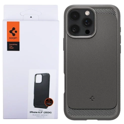 Spigen Rugged Armor MagFit case for Apple iPhone 16 Pro for MagSafe - gray