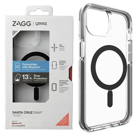 Case for Apple iPhone 13 Gear4 Santa Cruz Snap MagSafe - transparent with black frame