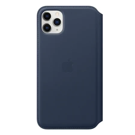 Apple iPhone 11 Pro Max Leather Folio Case - Navy Blue (Deep Sea Blue)