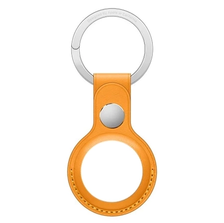 Apple AirTag Leather Key Ring - bright orange (California Poppy)