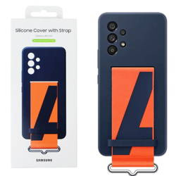 Samsung Galaxy A53 5G Silicone Phone Case with Strap - Navy blue