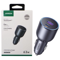 Ugreen EC701 2-Port Fast Car Charger 63W - black