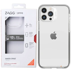 Etui do Apple iPhone 13 Pro Max Zagg Gear4 Santa Cruz - przezroczyste z czarną ramką