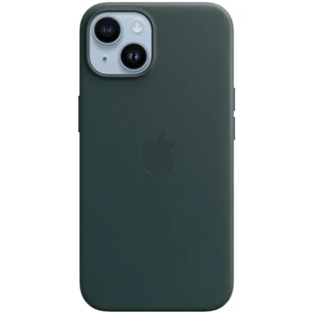 Skórzane etui Apple iPhone 14 Leather Case MagSafe - zielone (Forest Green) 