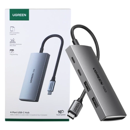 Adapter 4w1 Ugreen USB-C Hub - szary