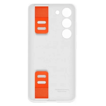 Case with strap for Samsung Galaxy S23 Silicone Grip Case - white