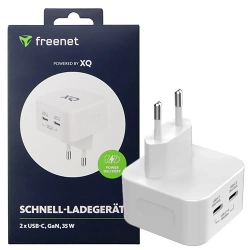 Ładowarka sieciowa Freenet Basics 2x USB-C GaN 35W - biała