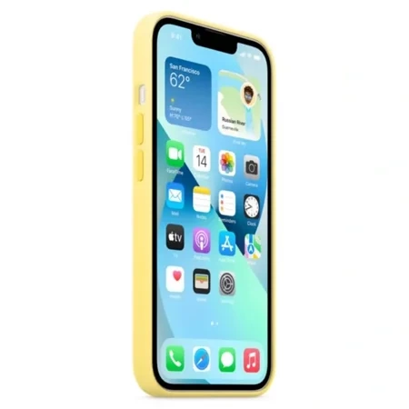 Silikonowe etui do Apple iPhone 13 Silicone Case MagSafe - żółte (Lemon Zest)