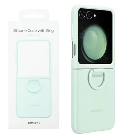 Samsung Galaxy Z Flip5 Silicone Phone Case with Ring - Green (Ocean Green)