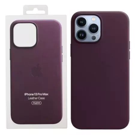 Apple Leather Case MagSafe for iPhone 13 Pro Max - Purple (Dark Cherry)