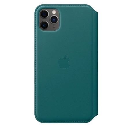 Skórzane etui Apple iPhone 11 Pro Max Leather Folio - zielone (Peacock)