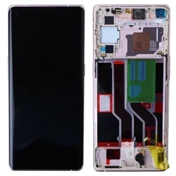 Genuine LCD display with bezel for Oppo Reno 5 Pro 5G/ Find X3 Neo - Silver (Galactic Silver)