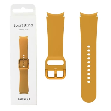 Silicone Samsung Sport Band 20 mm S/M for Galaxy Watch 4/ Watch 4 Classic/ Watch 5/ Watch 5 Pro - Mustard