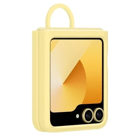 Samsung Galaxy Z Flip6 Silicone Phone Case with Ring - Yellow