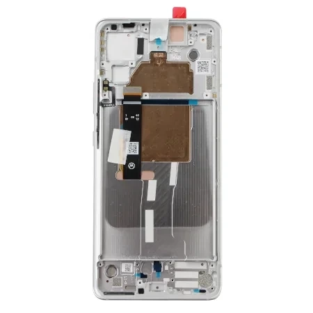 Original LCD display with bezel for Motorola Edge 30 Fusion - white (Aurora White)