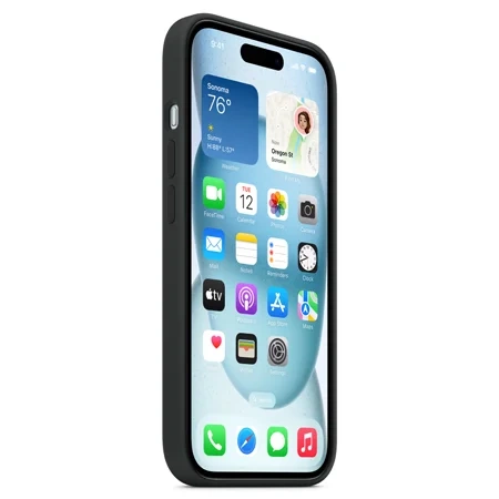 Silikonowe etui Apple iPhone 15 Plus Silicone Case MagSafe - czarne (Black)
