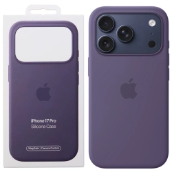 Silikonowe etui Apple iPhone 17 Pro Silicone Case MagSafe Camera Control - fioletowe (Purple Fog)