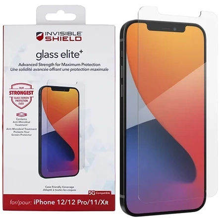 Tempered glass for Apple iPhone XR/ 11/ 12/ 12 Pro Zagg InvisibleShield Glass Elite+