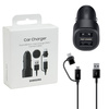 2-in-1 Samsung Fast Charge car charger with cable - 15W