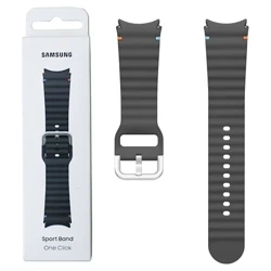 Silicone Strap for Samsung Galaxy Watch 4/ 4 Classic/ 5/ 5 Pro/ 6/ 6 Classic/ 7 Sport Band One Click 20 mm M/L - Grey (Dark Grey)