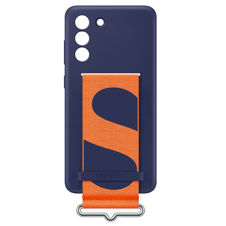 Samsung Galaxy S21 FE 5G Silicone Phone Case with Strap - navy blue