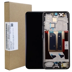 Oryginalny wyświetlacz AMOLED z ramką do Realme 14 Pro Plus 5G - szary (Suede Grey)