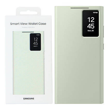 Samsung Galaxy S24 Ultra Smart View Wallet Phone Case - Green (Light Green)