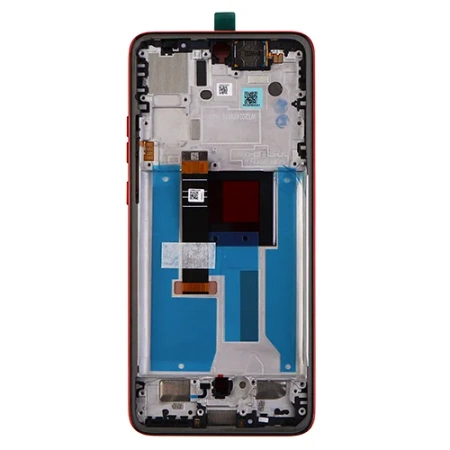 Original LCD display with bezel for Motorola Edge 50 Neo - red (Poinciana)