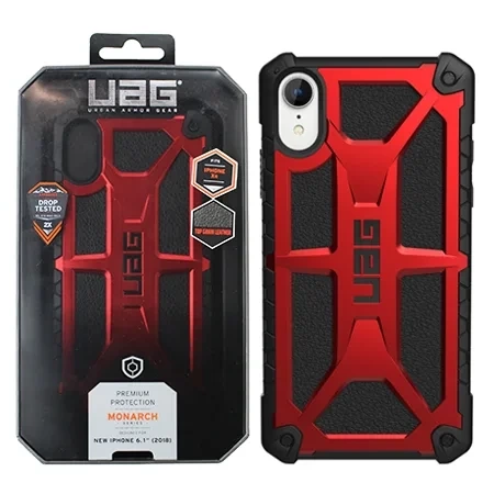 Case for Apple iPhone XR UAG Monarch Carbon - Black and Red (Crimson)