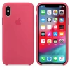 Silikonowe etui Apple iPhone XS Silicone Case - różowe (Hibiscus) [OUTLET]