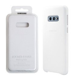 Samsung Galaxy S10e Leather Cover phone case - white