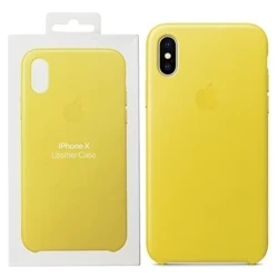 Apple iPhone X Leather Case - Yellow (Spring Yellow)