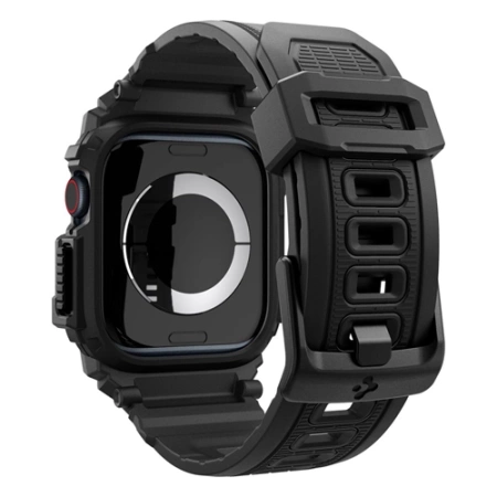 Spigen Rugged Armor Pro protective case with strap for Apple Watch 10 46 mm - black (Matte Black)