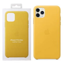 Apple iPhone 11 Pro Max etui skórzane Leather Case MX0A2ZM/A - żółty (Meyer Lemon)