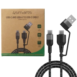 Universal USB-C + USB-A to USB-C cable 4smarts 1.5m - black