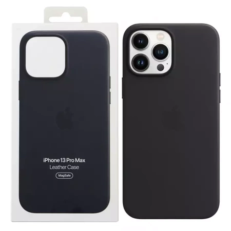 Apple Leather Case MagSafe for iPhone 13 Pro Max - Black (Midnight)