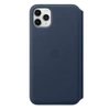 Apple iPhone 11 Pro Max Leather Folio Case - Navy Blue (Deep Sea Blue)