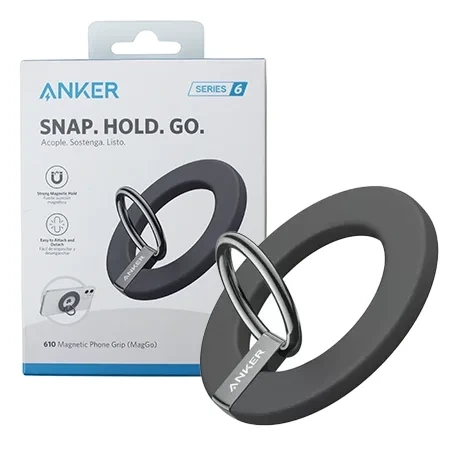 Magnetic ring holder for iPhone Anker Magnetic Phone Grip MagGo - black