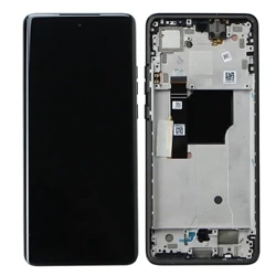 Original LCD display with bezel for Motorola Edge 40 Neo - black