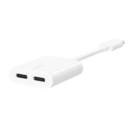 Belkin RockStar USB-C to USB-C Audio + Charge Adapter - white