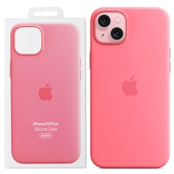 Silikonowe etui Apple iPhone 15 Plus Silicone Case MagSafe - różowe (Pink)