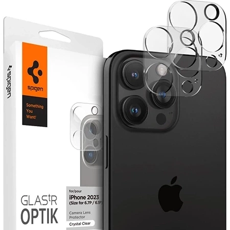 Tempered camera glass for Apple iPhone 14 Pro/ 14 Pro Max/ 15 Pro/ 15 Pro Max Spigen Glas.TR EZ FIT OPTIK Pro - 2 pieces transparent