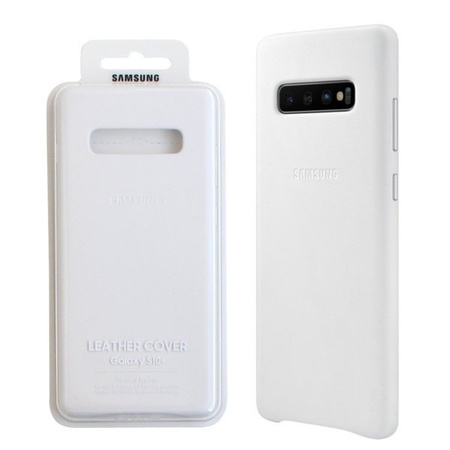 Leather case for Samsung Galaxy S10 Plus Leather Cover - white
