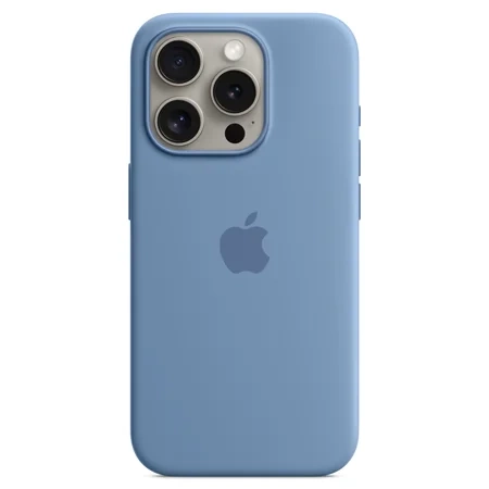 Apple iPhone 15 Pro Silicone Case MagSafe - Blue (Winter Blue)