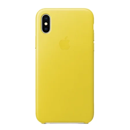 Skórzane etui Apple iPhone X Leather Case  - żółte (Spring Yellow)