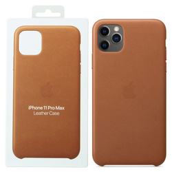 Apple iPhone 11 Pro Max etui skórzane Leather Case MXOD2ZM/A - brązowe (Saddle Brown)