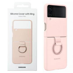 Samsung Galaxy Z Flip4 Silicone Phone Case with Ring - pink