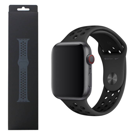 Apple Watch Series 1/ 2/ 3/ 4/ 5/ 6/ 7 Series 42/ 44/ 45mm Nike Sport Band MX8E2AM/A - Gray/Black (Anthracite/Black)