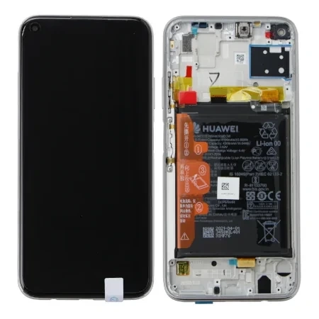 Genuine Huawei P40 Lite LCD display with frame and battery - blue (Breathing Crystal)