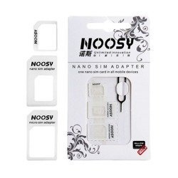 Noosy nano-SIM and micro-SIM card adapter - white